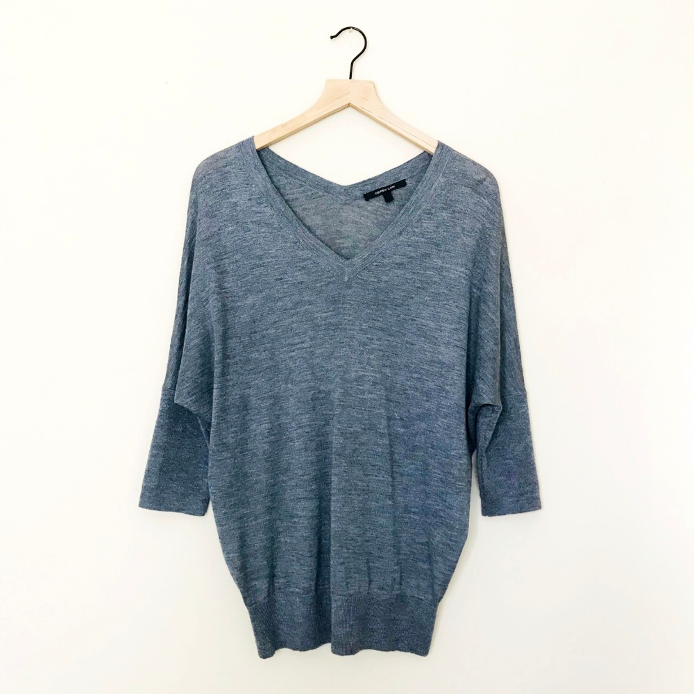derek lam gray cashmere silk mara batwing sweater - Picture 1 of 8